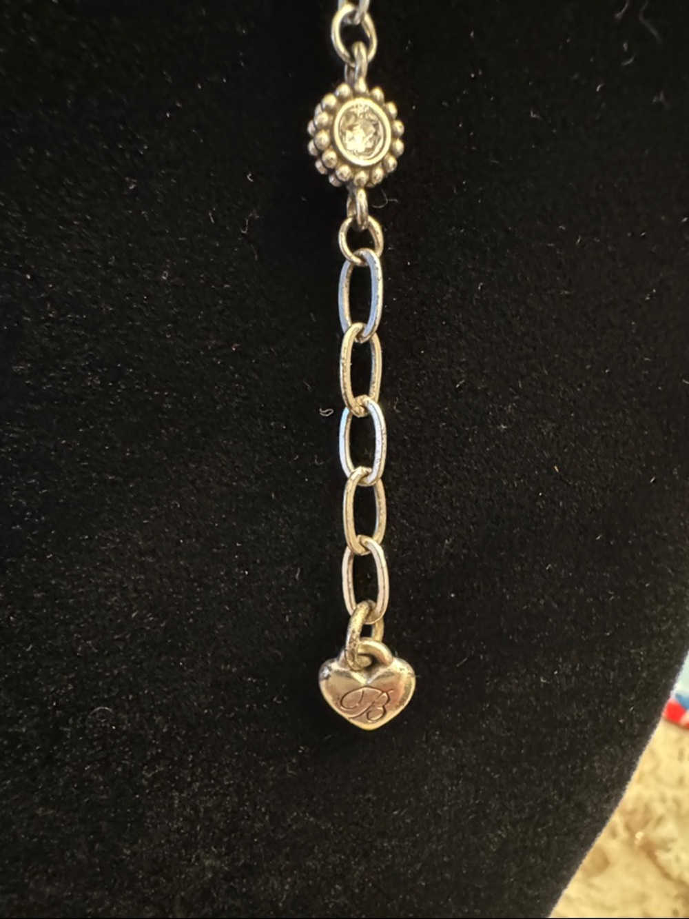Brighton Silver-Tone Floral Station ❤️ANKLE❤️Bracelet with Clear Stones - Picture 3 of 6